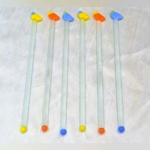 6 candy corn frosted swizzle sticks.
